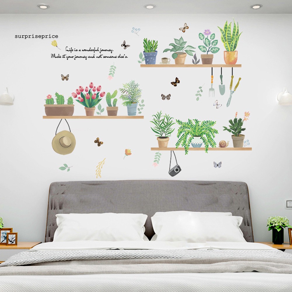 Sticker Dán Tường DIY Hình Ảnh Chủ Đề Cây Xanh Xinh Xắn Dễ Thương