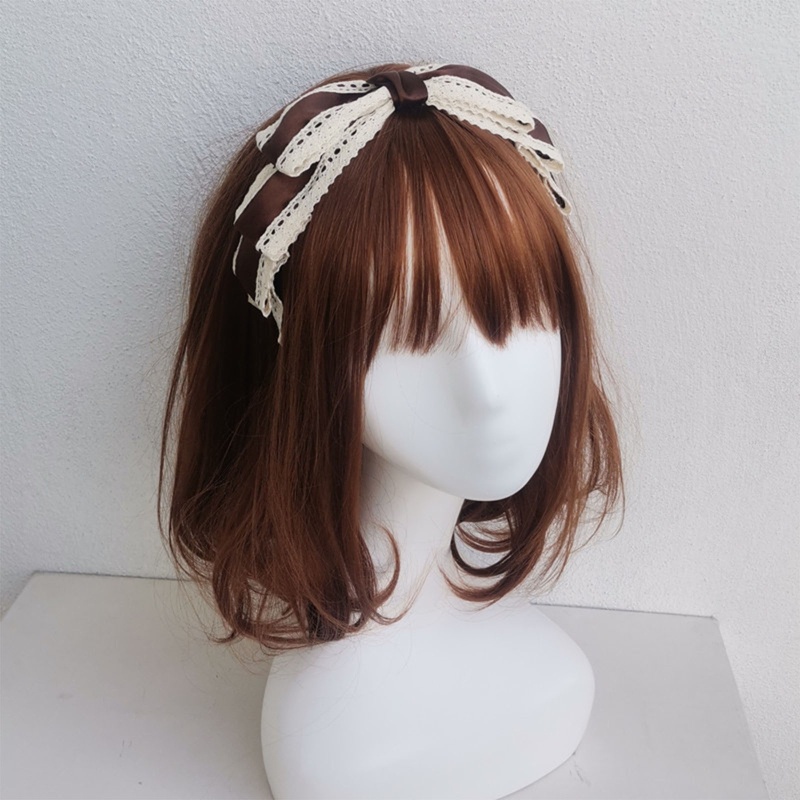 Băng Đô Cài Tóc Phối Ren Phong Cách Lolita Ngọt Ngào Dùng Hóa Trang