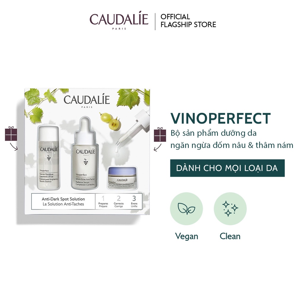 Bộ Dưỡng Da Ngăn Ngừa Đốm Nâu, Thâm Nám CAUDALIE Anti-Dark Spot 95ml