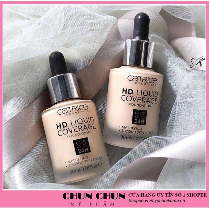 Kem Nền Catrice HD Liquid Coverage Foundation Lasts Up To 24h Đức 30ml giúp che khuyết điểm và giúp da trắng sáng hơn