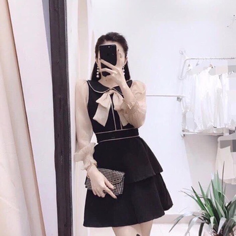 Váy tay bồng đầm dáng xòe🌈FREESHIP🌈mẫu đầm nữ đầm dáng xòe siêu xinh, cổ bẻ thắt nơ, thích hợp đi làm đi chơi - L021 | BigBuy360 - bigbuy360.vn