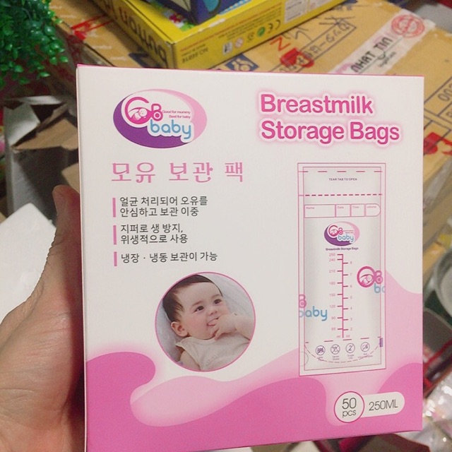 Túi Trữ Sữa GB Baby 250ml ( Hộp 50 Túi)- Mẫu Mới 2020