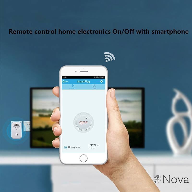 Nova Ổ Cắm Wifi Không Dây Broadlink Sp3 Sp Cc Hẹn Giờ