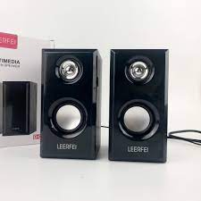 Loa máy tính bằng gỗ USB mini 2.0 LeerFei - Bảo hành 6 tháng