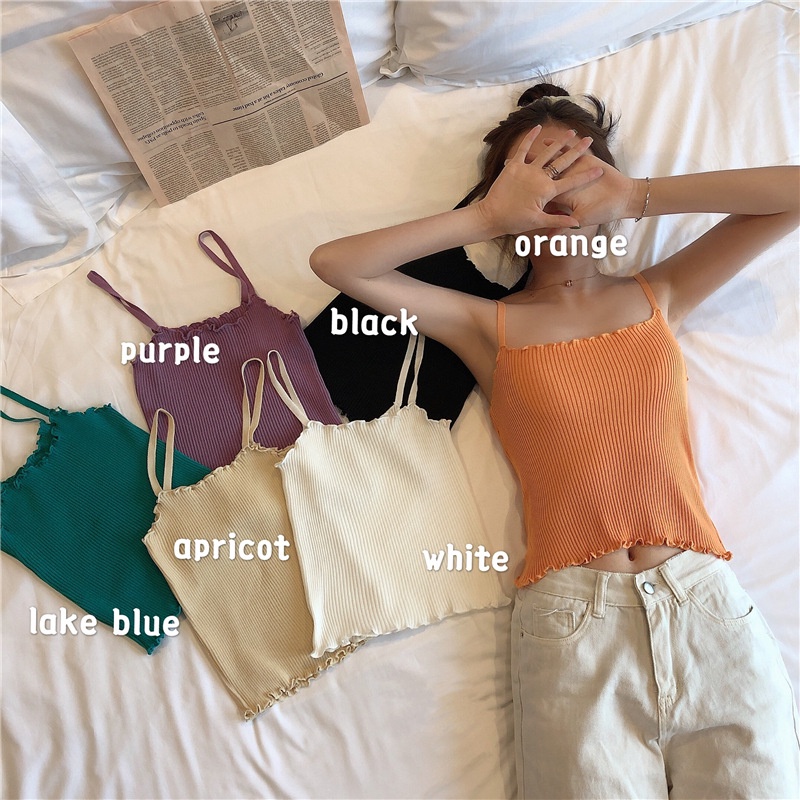 Áo len Croptop Áo 2 Dây Sợi Bún Thun Gân Đẹp Ôm body Siêu Mát HÀNG QUẢNG CHÂU S-40