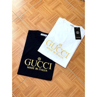 Áo Thun Tay Ngắn Vải Cotton Thêu Chữ Gucci Thời Trang