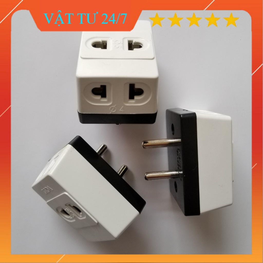 Ổ cắm nối chia 3 ngả phích nối chia 1 ra 3 chân dẹt tròn LIOA ON3NCD