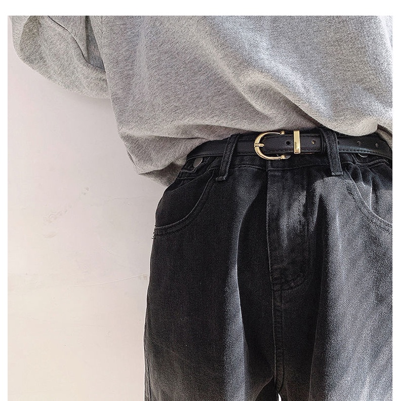 Fashionable thin belt girl ins summer hundred matching jeans black belt