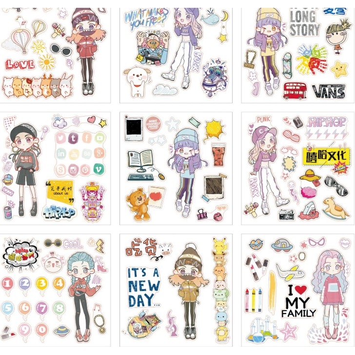 Hộp sticker dán vở siêu đẹp tặng bạn dễ thương, chứa nhiều băng dính cute cho bé ngày sinh nhật