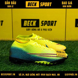 Giày Bóng Đá Mercurial Dream Speed Vapor 13 Elite Nõn Chuối Xanh Ngọc Vạch Đen TF