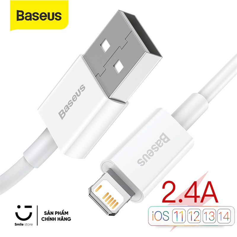 Cáp Sạc Nhanh Lightning Baseus Superior Series cho iPhone/ iPad (2.4A, 480Mbps, Fast charge, ABS/ TPE Cable)