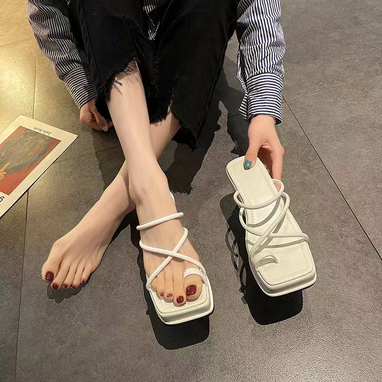 Dép sandal ATIKOTA cao gót chống trượt thoải mái thời trang mùa hè dễ phối đồ tùy chọn màu sắc