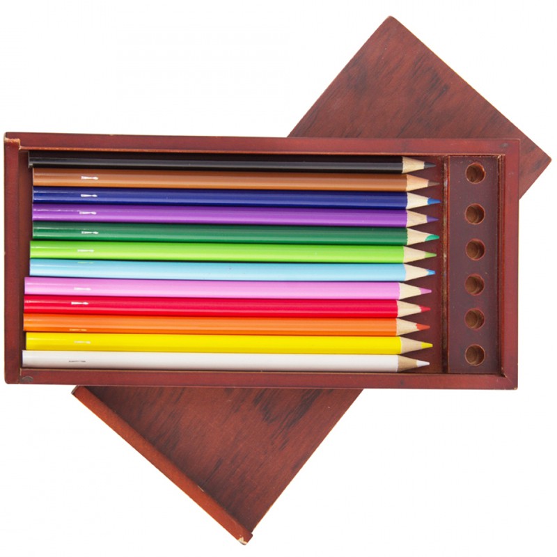 Hộp gỗ 12 cây bút chì màu nước Colormate