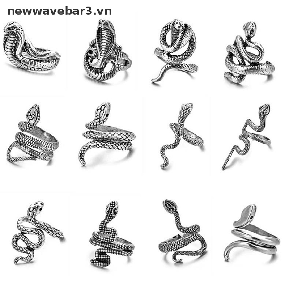 Nhẫn hở hình rắn 21 kiểu dáng tùy chỉnh màu sắc cổ điển cho nam và nữ {newwavebar3.vn}