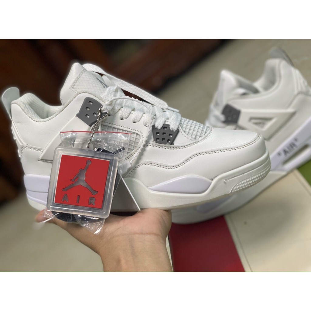 Giày air Jordan 4 trắng Full, Giày thể thao JD4 nam nữ siêu hot Fullboxbill+ tặng dây | BigBuy360 - bigbuy360.vn