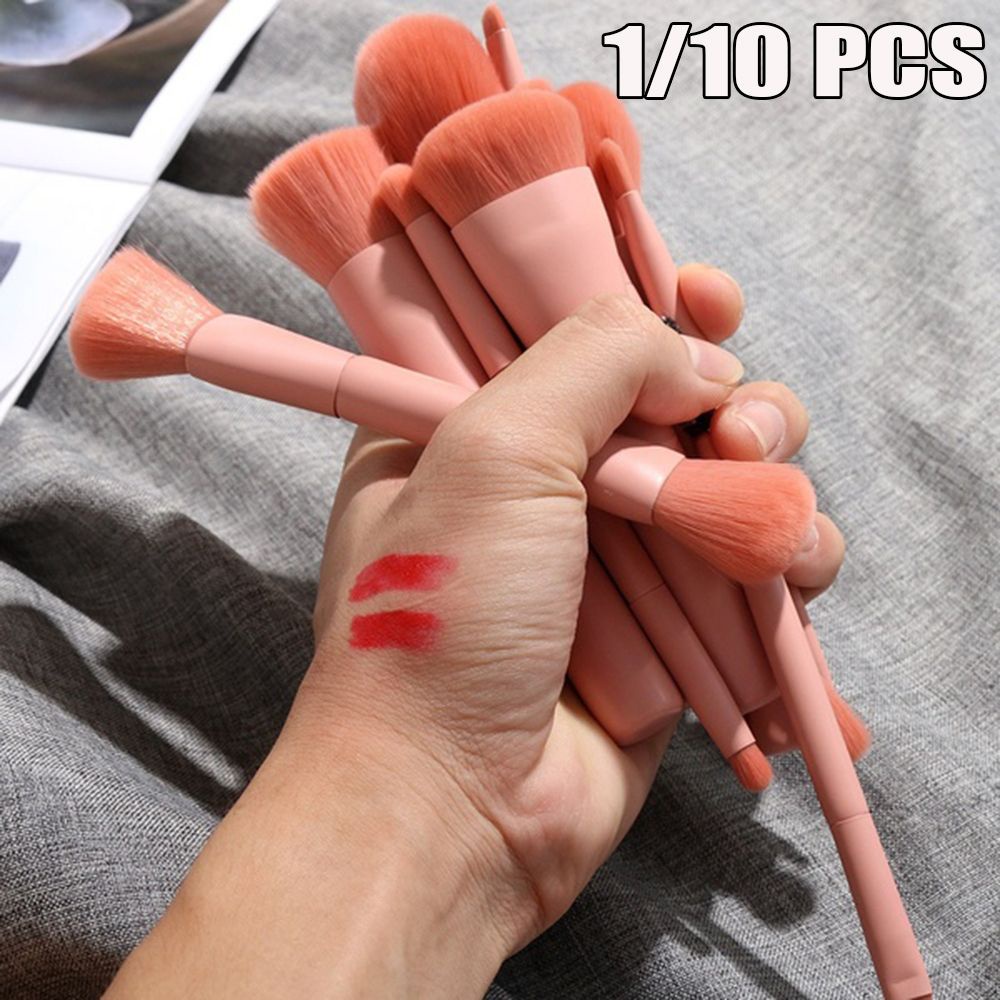 [Hàng mới về] Bộ 1/10 cây cọ trang điểm phấn mắt nền moi cán gỗ sành điệu cho nữ