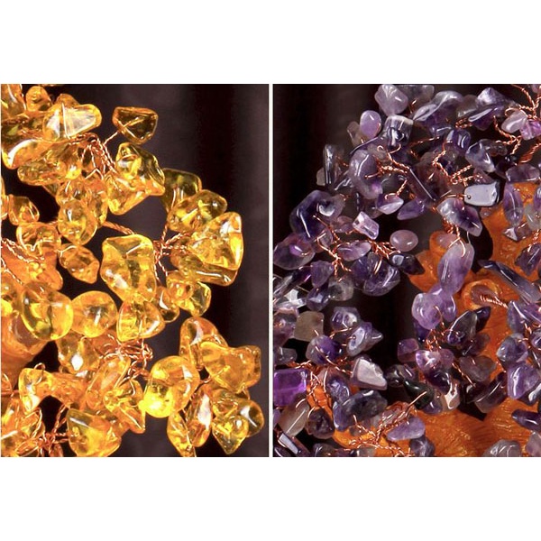 [Pháp Bảo Minh Châu] CÂY CHIÊU TÀI BÌNH KIM BẢO ĐÍNH ĐÁ 25CM - PHÁT TÀI PHÁT LỘC