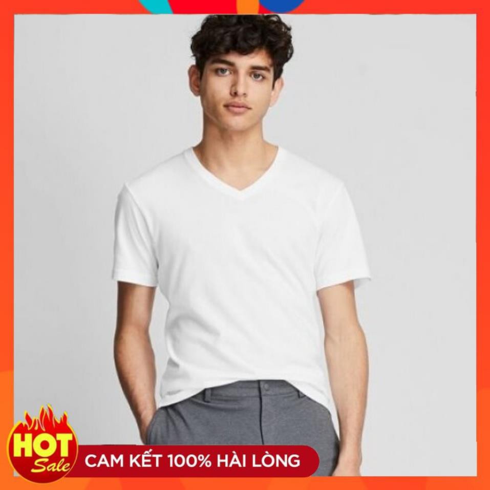 Áo thun cổ tim nam nữ 🔸FREESHIP🔸 Áo cổ tim nam nữ unisex cotton trơn trắng đen xám thoáng mát ྇ aa