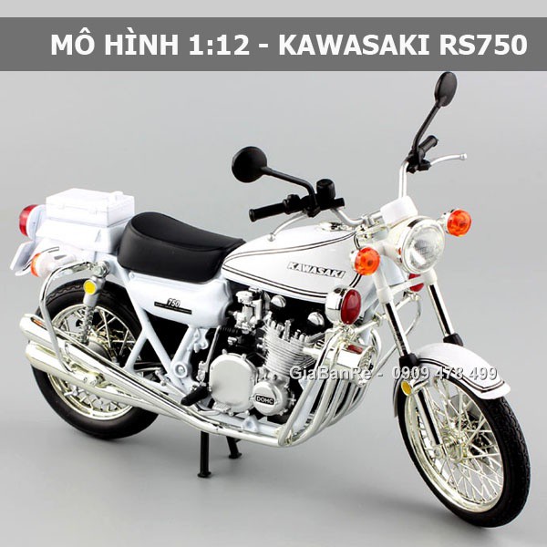 XE MÔ HÌNH TỈ LỆ 1:12 - KAWASAKI 1973 750RS POLICE -  JOYCITY - TRẮNG - 8688