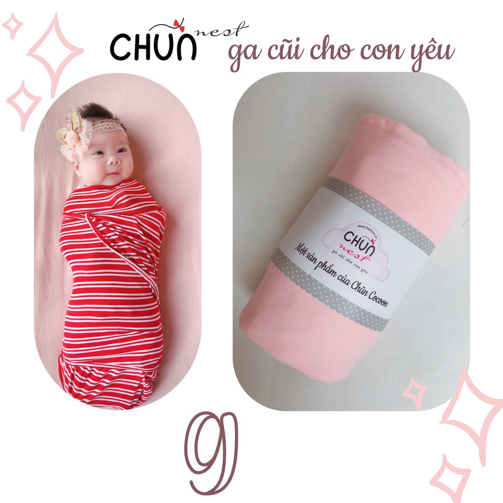 Shop Bố Ken Ga cũi Chũn Nest - Mềm mịn, co giãn, thấm hút tốt cho bé yêu - 100% Chính Hãng Chũn Cocoon