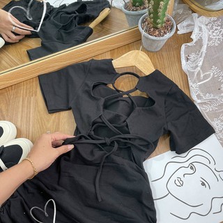 ĐẦM BODY ĐEN ĐAN DÂY LƯNG SEXY.