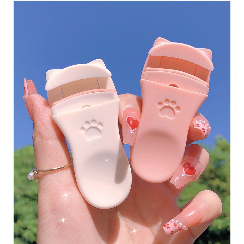 Bộ Dụng Cụ Uốn Cong Lông Mi Lâu Trôi Tạo Kiểu Hình Chân Mèo Dễ Thương