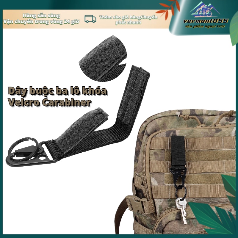 Có thể bán buôn Móc carabiner có dây đai treo móc khóa tiện dụng ngoài trời vermont055 Hàng giao ngay