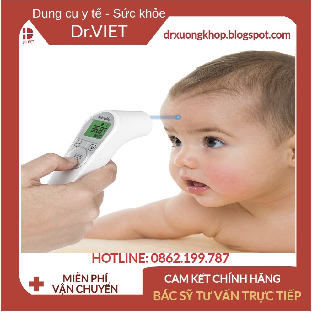 Nhiệt kế điện tử hồng ngoại đo trán tự động Microlife NC200 chính hãng- Bảo hành 2 năm- Đo nhanh, không chạm, an toàn