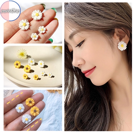 Bông tai hình hoa mini kim bạc 925 phong cách Hàn Quốc xinh xắn cho nữ