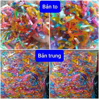 Sỉ 1kg thun cột tóc màu nhũ
