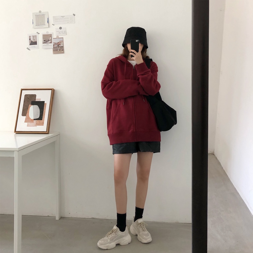 Áo khoác nỉ hoodie nam nữ oversize nhiều màu thêu chữ Ulzzang Unisex khoác ngoài 2 lớp dày form rộng Kozoda AK6