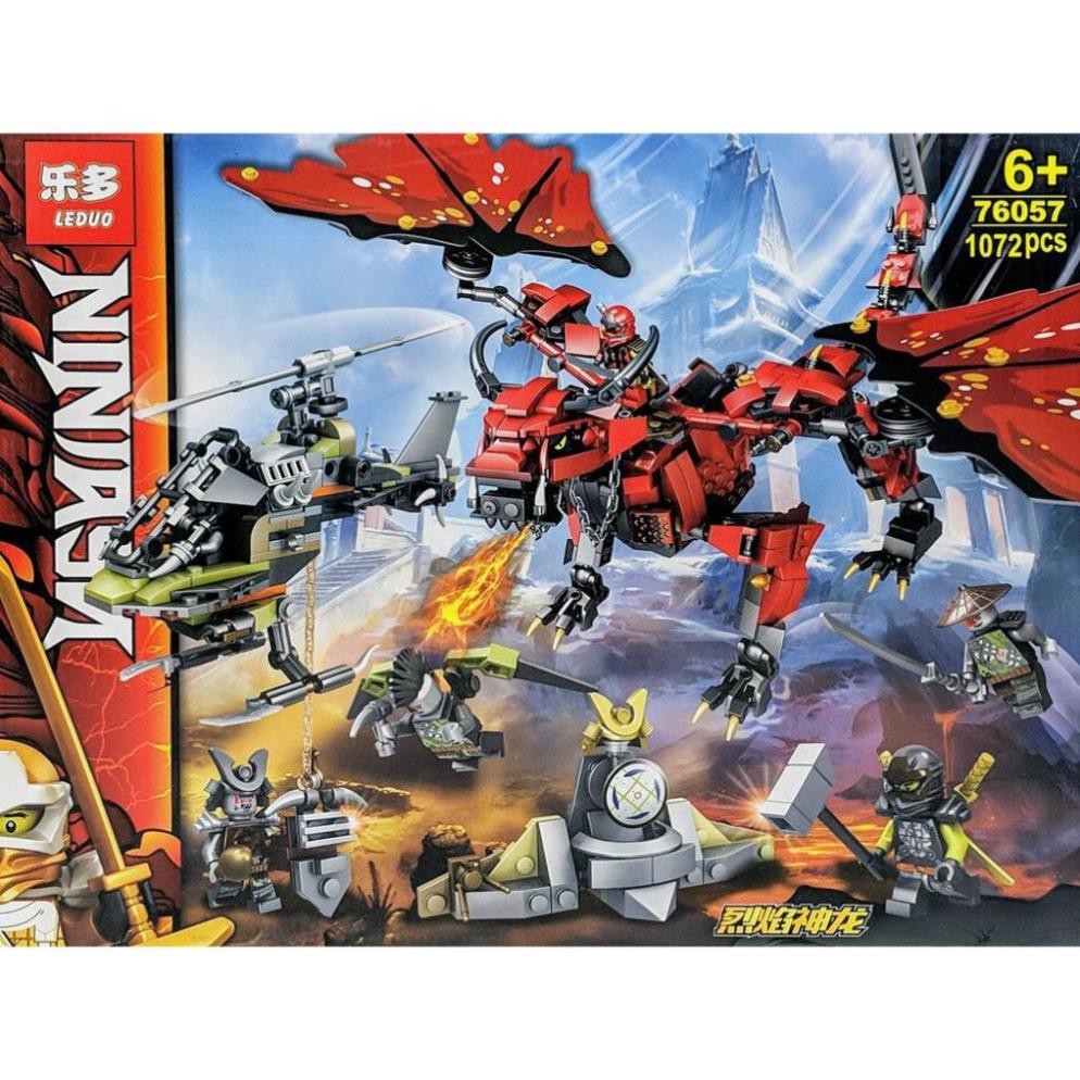 [Sale Sập Sàn] NINJAGO_Lego Ninja Đại Chiến Rồng Phun Lửa và Máy Bay Chiến Đấu (1072 miếng)