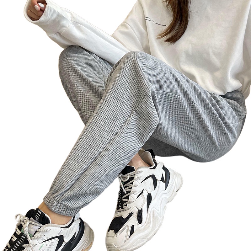 Quần thể thao Jogger dành cho phụ nữ mặc mùa xuân và mùa thu quần thể thao cạp cao lưng rộng N145