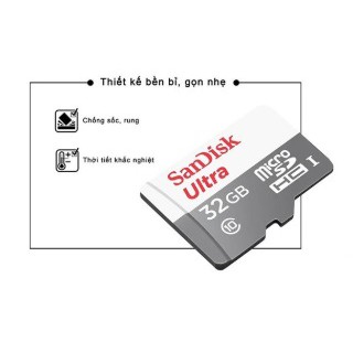 Thẻ nhớ SanDisk 32GB Mirco SD Ultra Class 10 80Mb/s – Bảo hành chính hang 5 năm