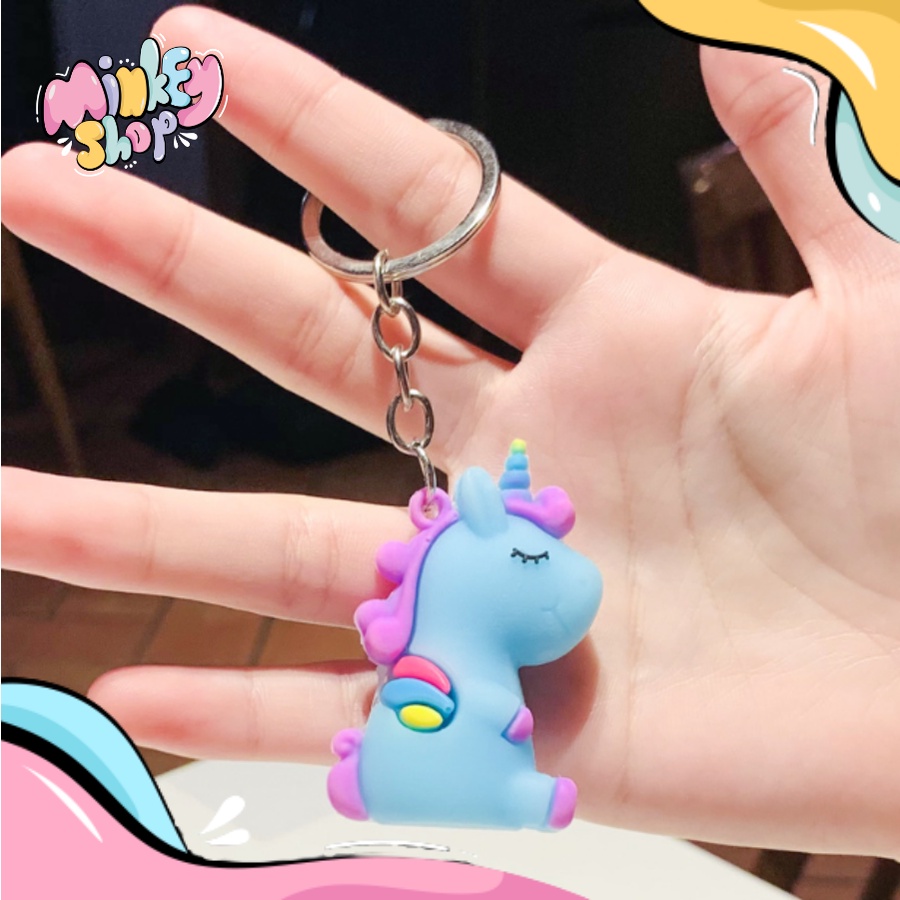 Móc Khóa Đẹp Nhiều Hình Kì Lân 1 sừng Cute phụ kiện Túi Xách dễ thương - Minkey