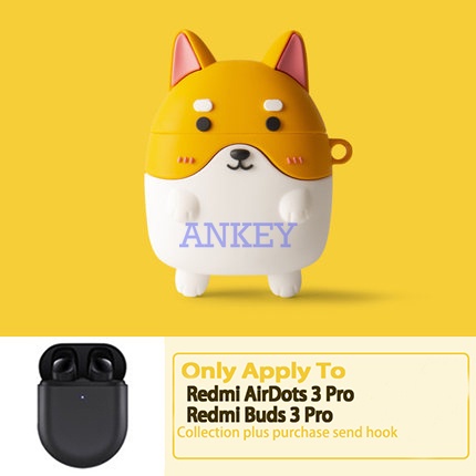 Redmi Buds 4 / Buds 3 Pro Vỏ Bảo Vệ Hộp Sạc Tai Nghe Bluetooth Không Dây Chất Liệu Silicon Mềm Hình Cá Mập 3D Dễ Thương Kèm Móc