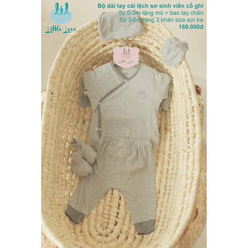 Bộ Quần Áo Little Love Tăm Size 0-3m Và 3-6m Mẫu Mới Giá Rẻ | Minizon Kids