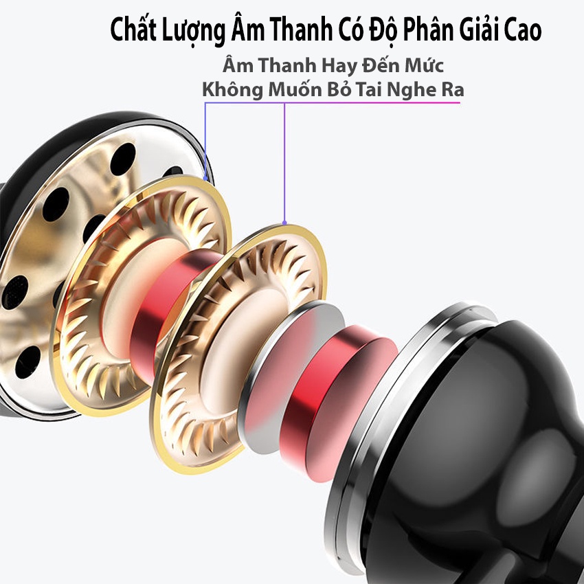 Tai nghe HiFi Bass Khủng có dây nhét tai chơi game nghe nhạc siêu chất lượng PhụKiệnZin360