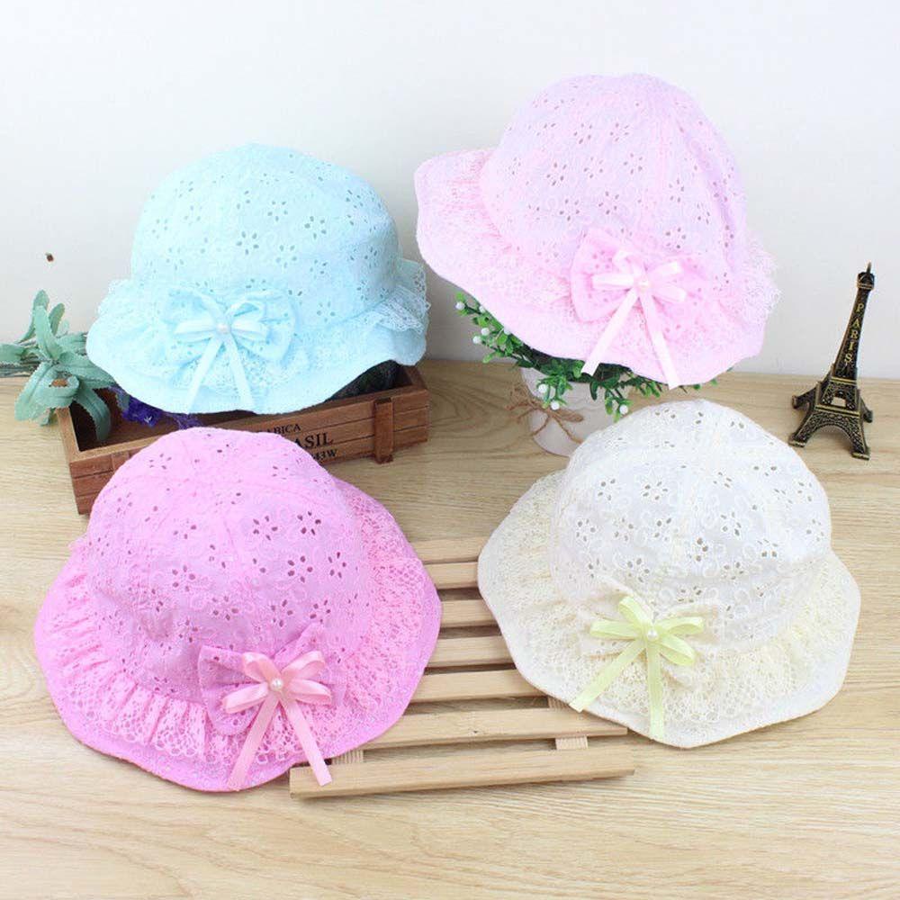 IVORY Mũ Tai Bèo Vải Cotton Đính Nơ Dễ Thương Cho Bé Gái