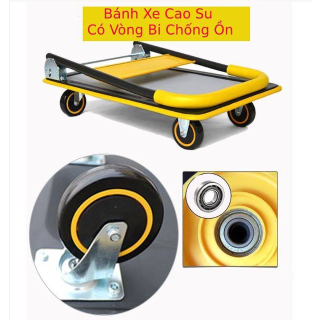 Xe Đẩy Hàng, Xe Kéo Hàng Sàn Thép Tải trọng 150kg chất lượng cao