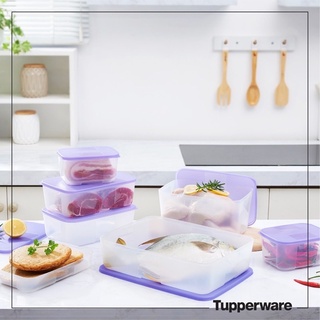 Bộ đông 7 hộp Tupperware nắp tím Essential Fit 7 - Hàng chính hãng Tupperware phân phối tại Việt Nam