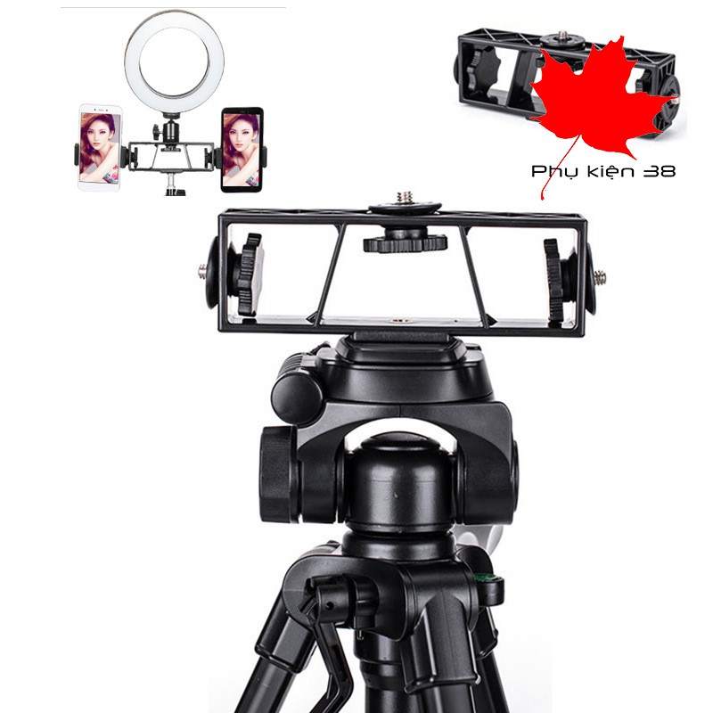 Đầu chia 3 gắn tripod Livestream với nhiều điện thoài và ipad hơn