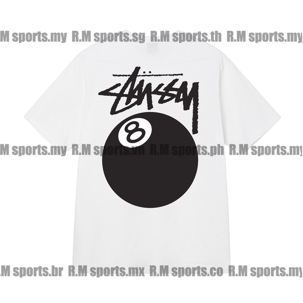Stussy Áo Thun Tay Ngắn In Hình Số 8 Thời Trang