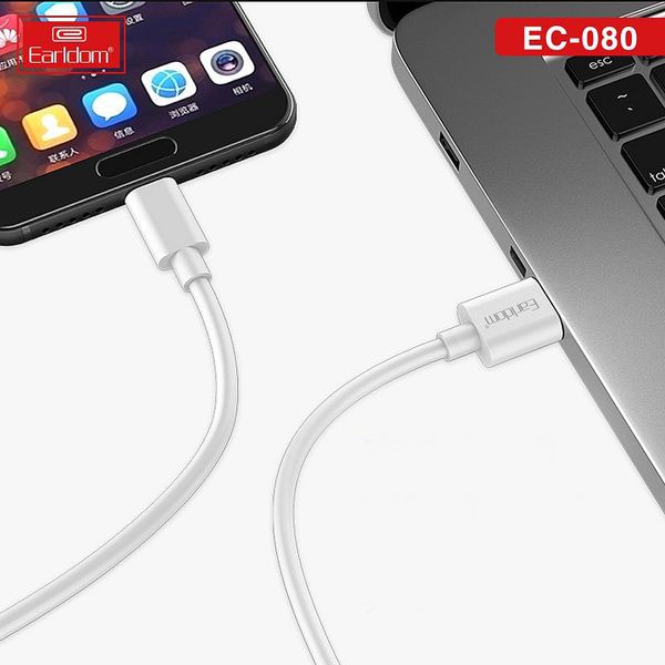 Cáp TypeC Micro 5A Earldom EC-080, nhựa ABS cao cấp chống gập gãy, chống rối.