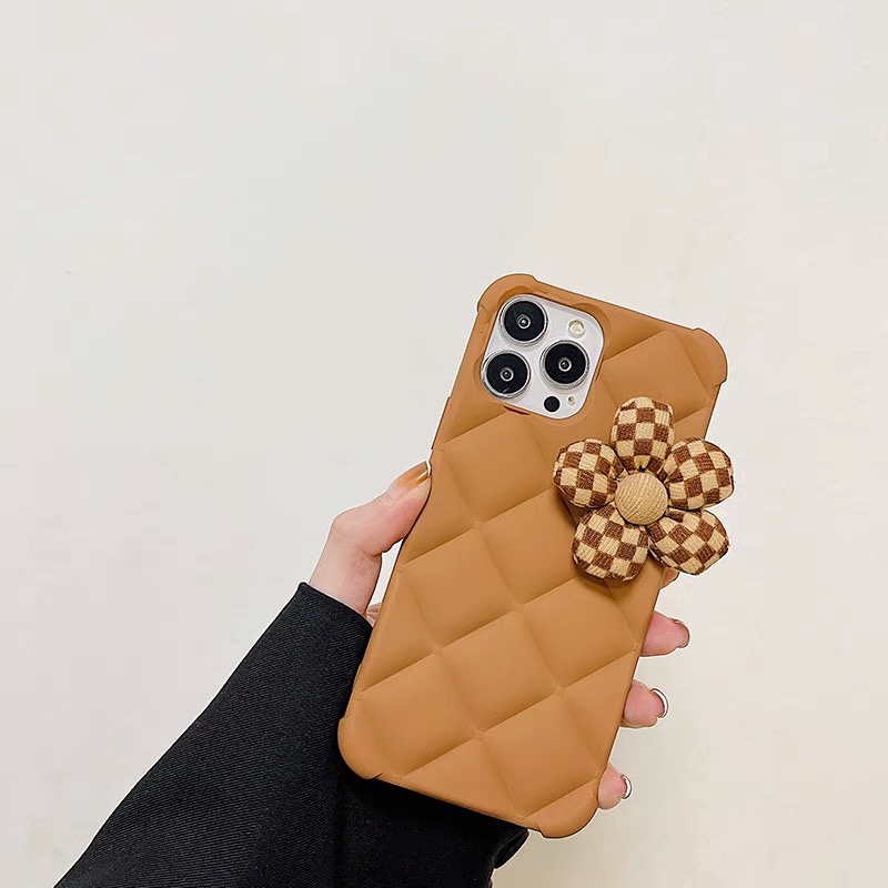 Ốp điện thoại hình hoa màu hồng/ nâu thích hợp cho iphone 13 pro Max 7plus Xr X / Xs Xs Max 11 Promax12pro Max