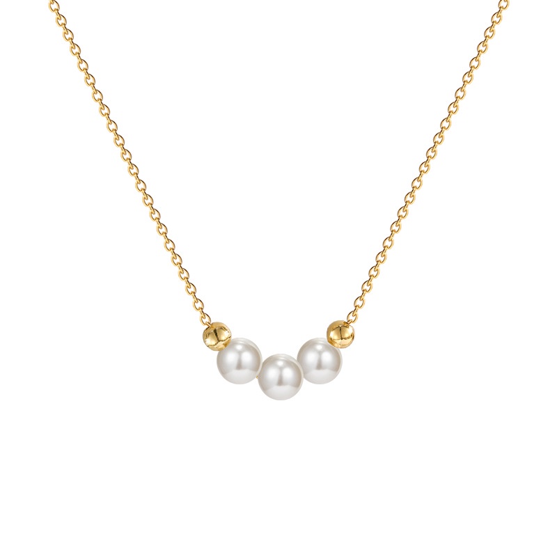 Vòng Cổ Ngọc Trai Bằng Titan B450 Thời Trang Sang Trọng Cho Nữ