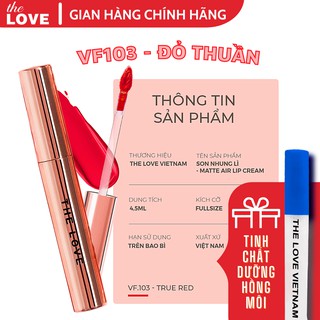 [Deal sốc] Son Kem Lì THE LOVE Đỏ Thuần Bền Màu Chính Hãng 4ml