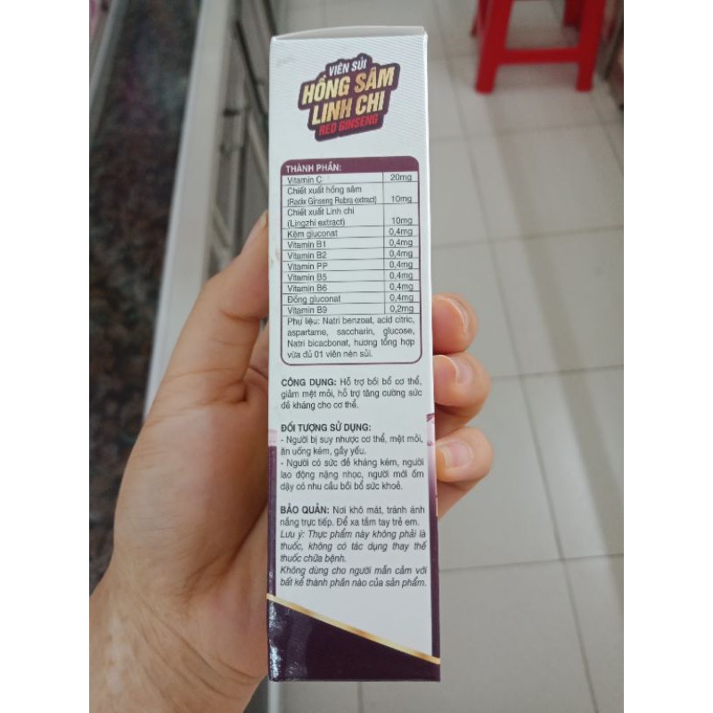 viên sủi tăng lực hồng sâm linh chi | Thế Giới Skin Care