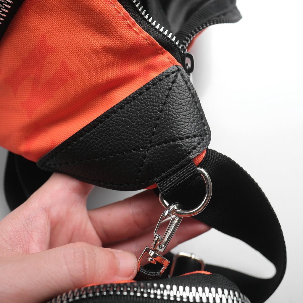 Túi bao tử nam MLB NY màu cam, chất liệu vải polyester chống thấm, 2 ngăn tiện lợi chuẩn fomr dáng [tny00064]