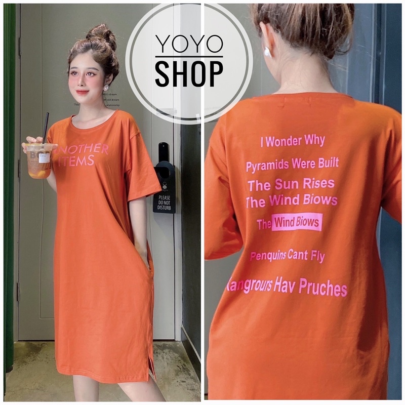 Đầm Bigsize Dáng Suông Thun Thái Cao Cấp Cổ Tròn Có Túi Xẻ Tà Form Từ 50-75kg | BigBuy360 - bigbuy360.vn